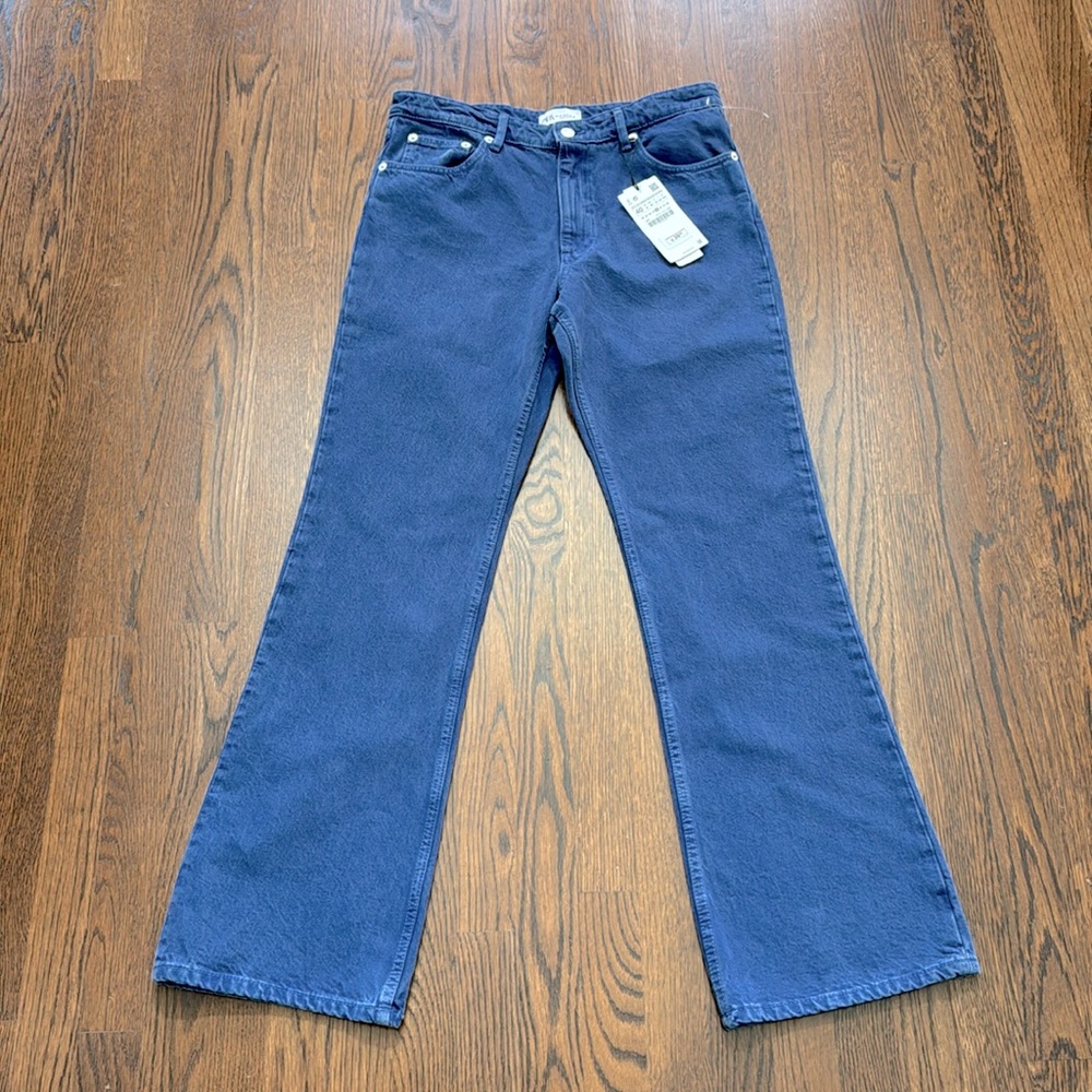 Zara Women's Navy Blue Boot Cut Jeans